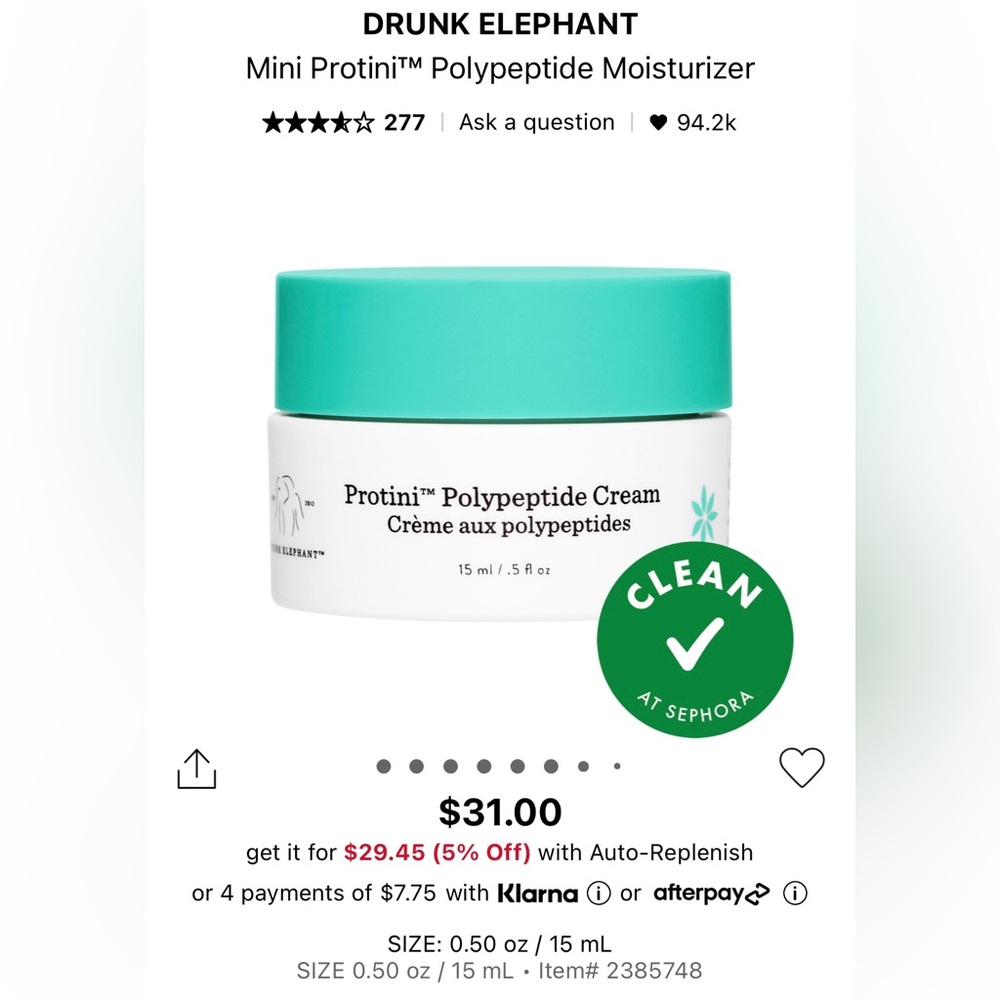 Drunk Elephant Beste No. 9 Jelly Cleanser and Protini Polypeptide Cream Duo Set - Picture 6 of 11